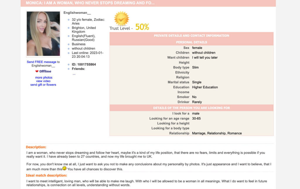Alena Marriage Agency girls account