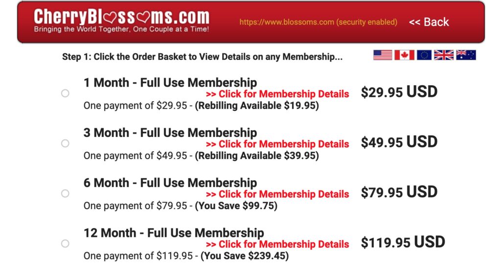CherryBlossoms prices